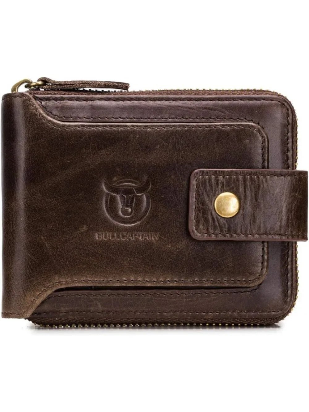 Genuine Leather Wallet for Men - Stylish Coffee Color, RFID Blocking, Slim